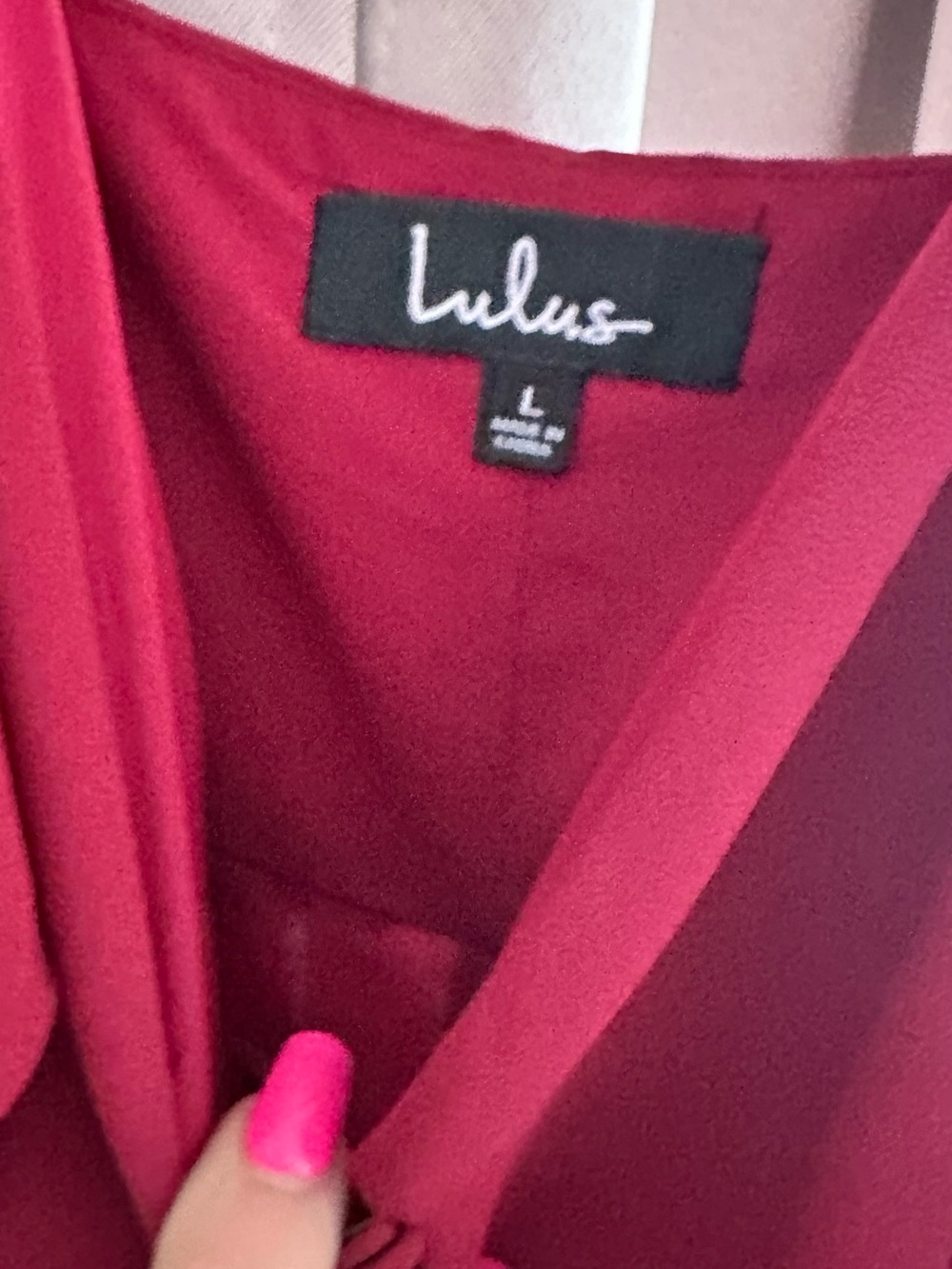 Lulu's Red Maxi Dress with Ruffle Shoulder Detail - Picture 5 of 11